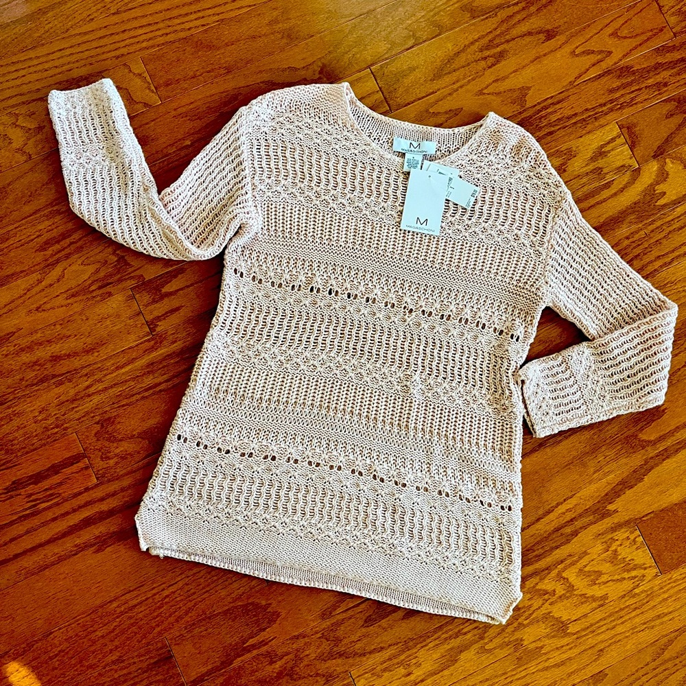 New w Tags, Magaschoni blush sweater.